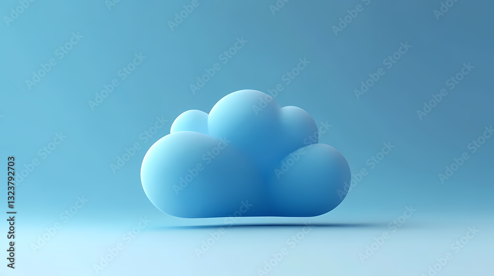 Cloud-shaped object in blue tones