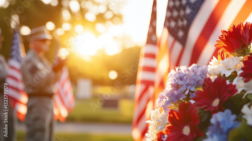 A solemn Veterans Day tribute with honored veterans in salute