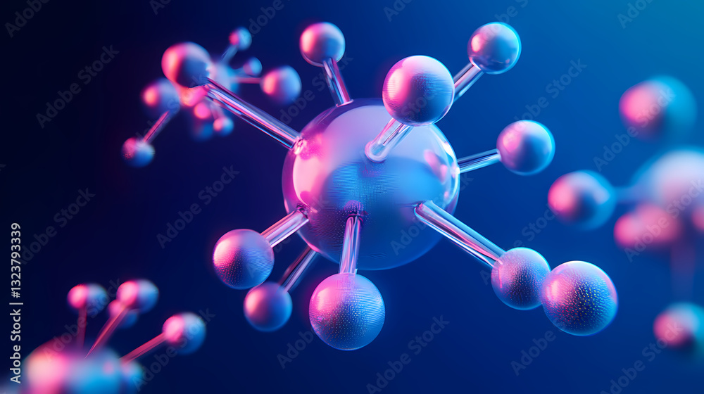 3D render of a molecular model