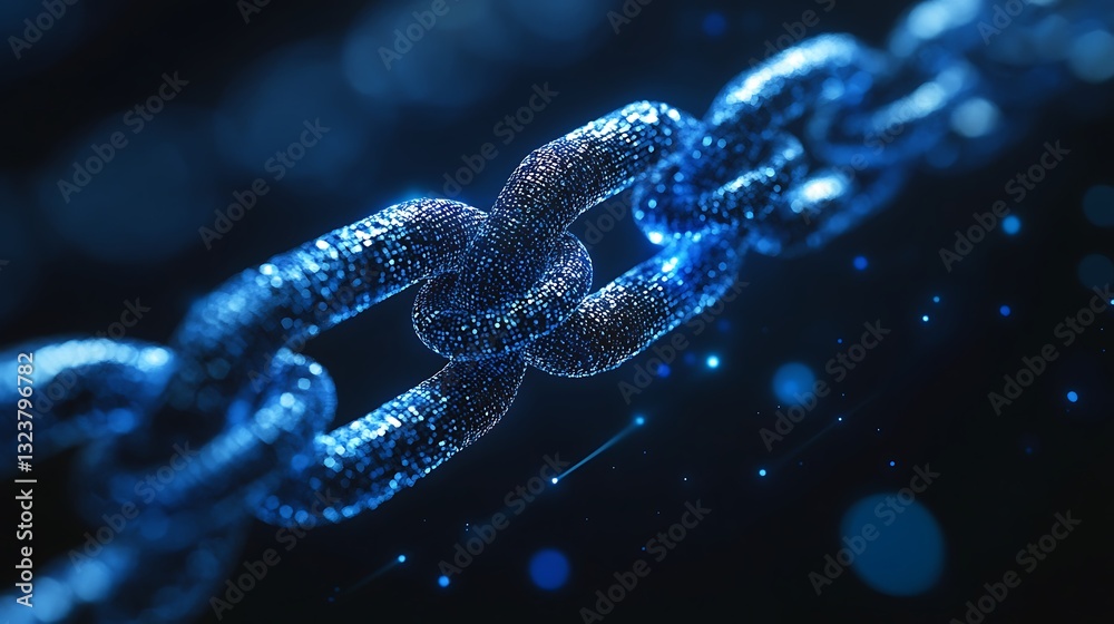 Digital chain link; connection, security, network. Digital chain link; connection, security, network.