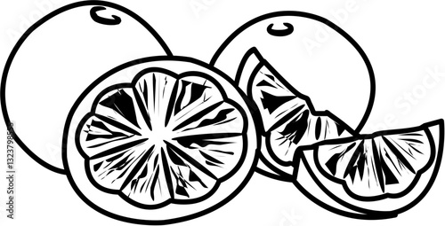 fresh juice orange slice coloring page