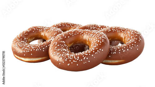 many fresh pretzels bread in transparent background 