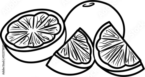 fresh juice orange slice coloring page