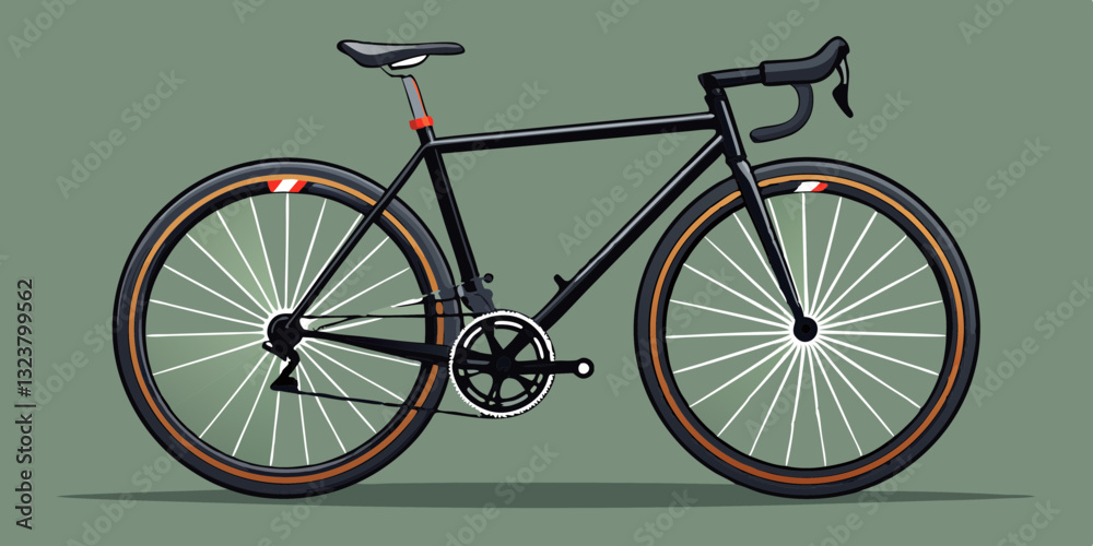 Fototapeta premium black racing sport road racer bike bicycle racer isolated