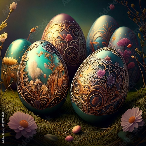 Artistic Decorated Egg, Coloring Easter