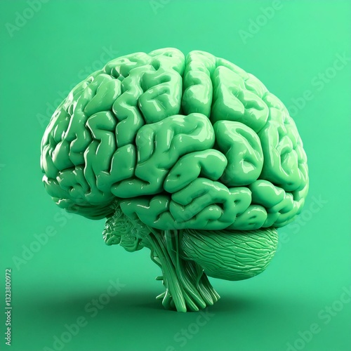 Green Brain, Medical 3D Illustration