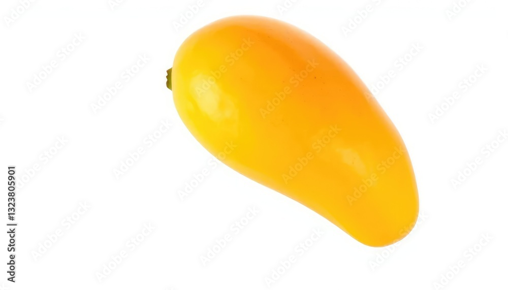Single ripe mango, vibrant yellow-orange skin, glossy texture, isolated on white, ripe, fresh Single ripe mango, vibrant yellow-orange skin, glossy texture, isolated on white, ripe, fresh