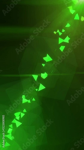 portrait green floating crystals with gradient backgrounds and 3d cubes background animation