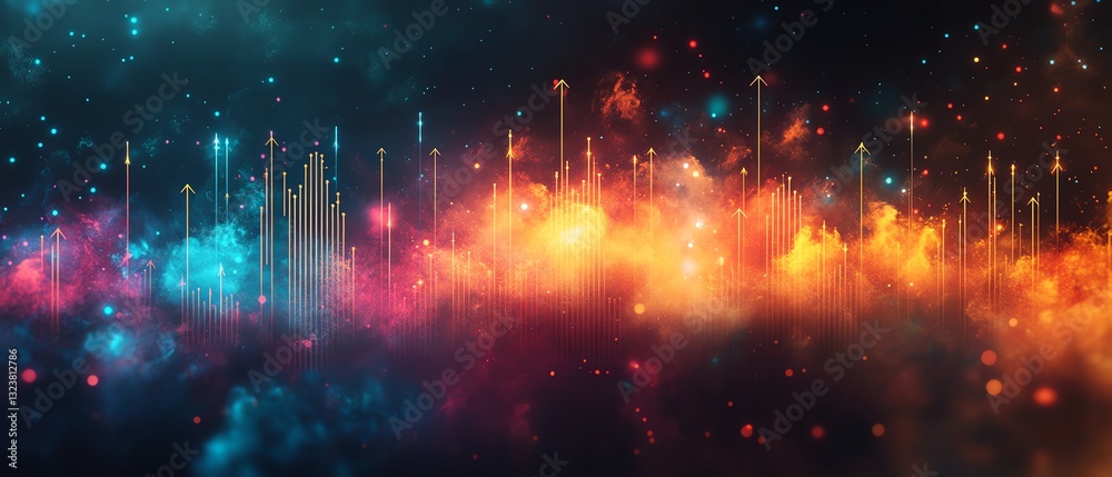 Obraz premium Abstract fiery cityscape art