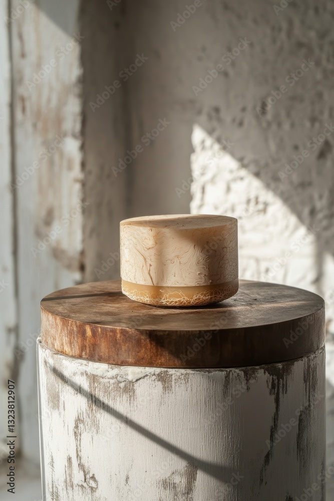 Minimalist bio-based container made from mycelium and natural composites, designed for sustainable packaging solutions. A perfect alternative for eco-friendly product design and ethical branding Minimalist bio-based container made from mycelium and natural composites, designed for sustainable packaging solutions. A perfect alternative for eco-friendly product design and ethical branding