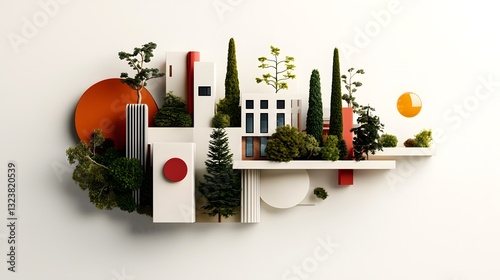 Visually Striking Eco Conscious Urban Community Masterplan Featuring Architectural Renderings Renewable Energy Sources and Harmonious of Residential Commercial and Public Spaces