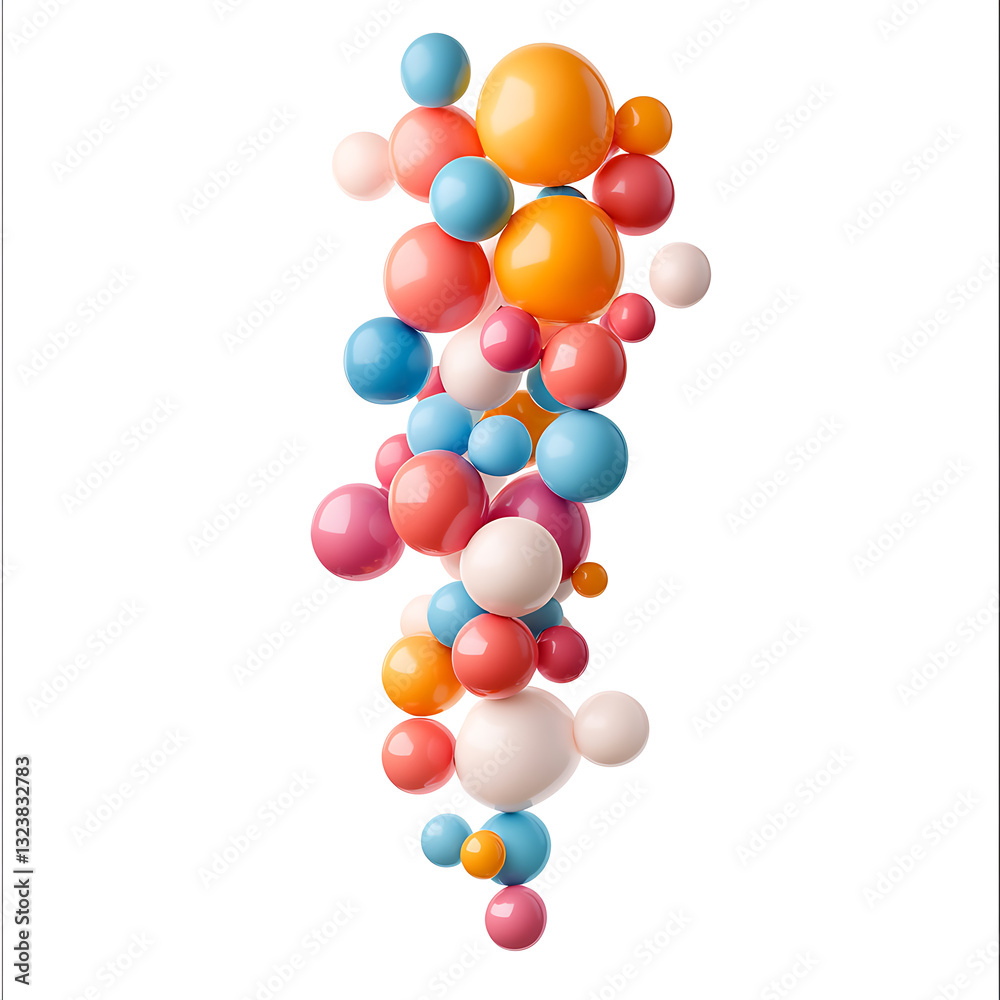 Vibrant colorful bubbles studio setting abstract art minimal environment aerial view playful design concept Vibrant colorful bubbles studio setting abstract art minimal environment aerial view playful design concept