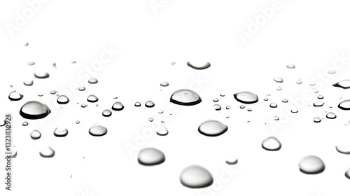 Water droplets isolated on white background
