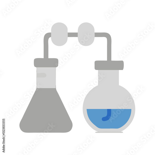 Distillation apparatus with connected laboratory flasks