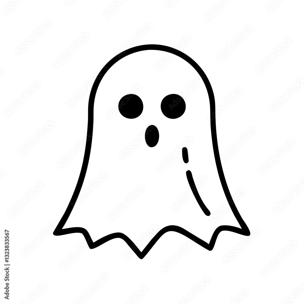 Simple white ghost with hollow eyes Simple white ghost with hollow eyes