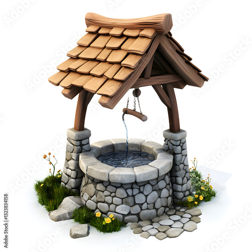 3d cartoon well