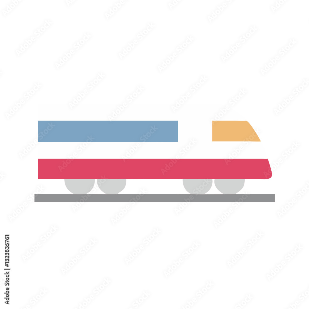 Fototapeta premium Minimalist colorful train illustration