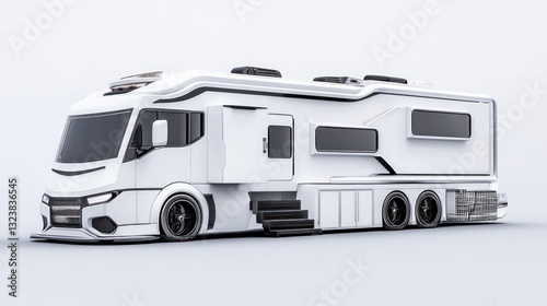 Futuristic White Luxury Motorhome: A Sleek Design for Adventurous Travel