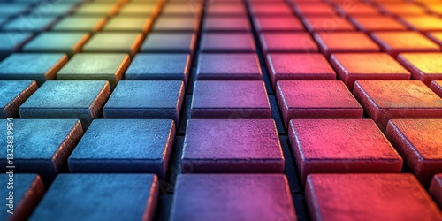 Colorful Cubes Gradient Grid Modern Art Abstract Background