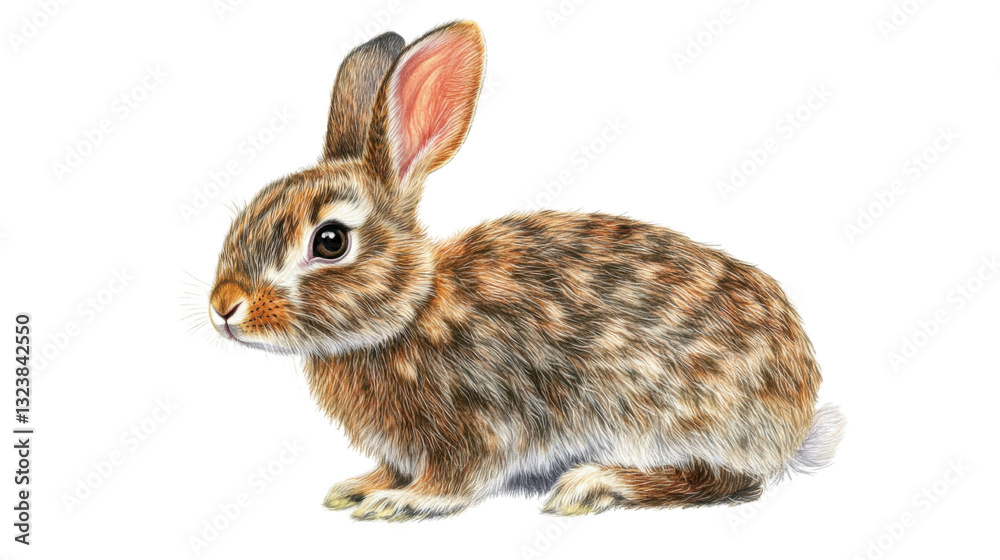 Obraz premium Furry rabbit isolated on white background