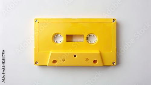 Retro Audio Cassette, Yellow Cassette Tape, Vintage Audio, 80s Music,  White Background,  Analog Music,  Retro Technology,  Music Cassette,  Cassette Player,  Old School Music