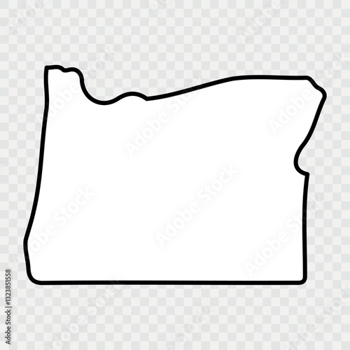 Oregon Map Black, State Border, United States, US America, Transparent Isolated, Variations. High detailed vector map - Oregon. Vector icon