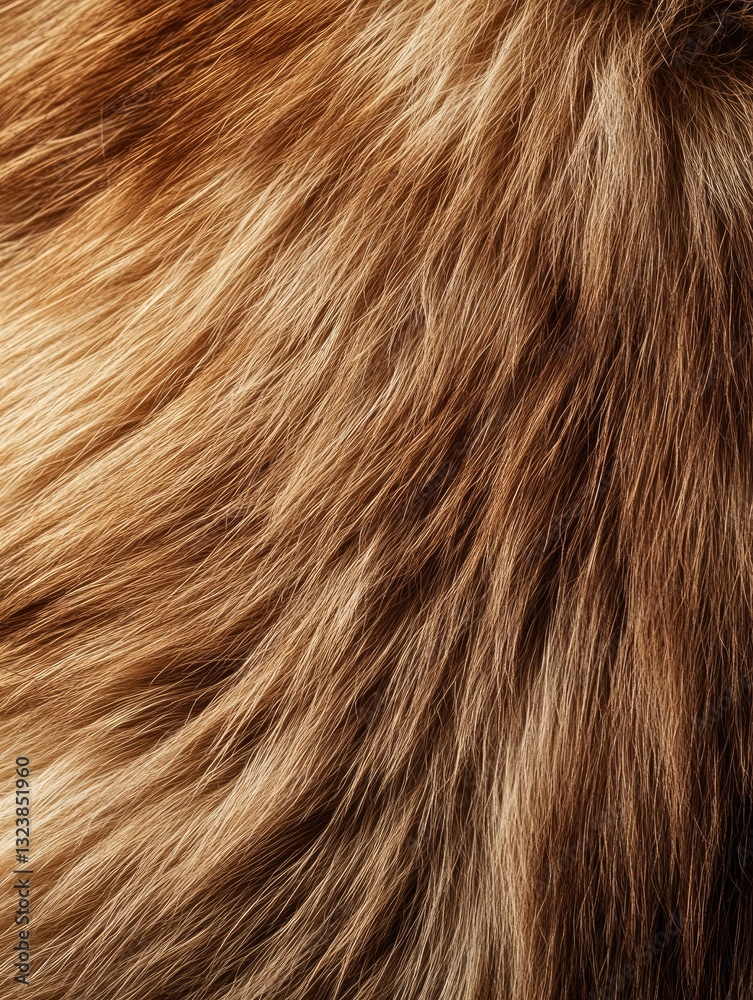 Naklejka premium Close-up of Luxurious Brown Fur Texture for Background or Design