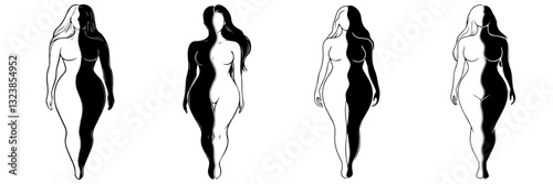 Human Body Simple Diagram Silhouette – Anatomy Outline for Learning
