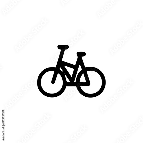 Bicycle icon, minimalist black vector symbol for cycling and transportation designs