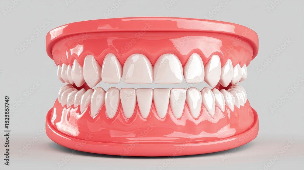 Obraz premium Dental model of human teeth. Concept of dentistry, dental care, and oral hygiene.