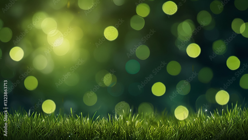 Obraz premium Abstract Green Bokeh Light Background