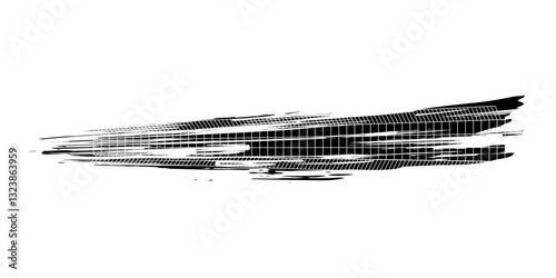 Auto tire tread grunge element. Car and motorcycle tire pattern, wheel tyre tread track. Black tyre print.