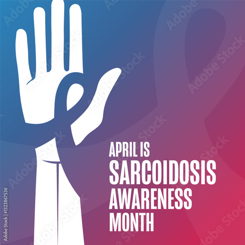 Obraz na płótnie April is Sarcoidosis Awareness Month. Template for background, banner, card, poster with text. Vector EPS10 illustration. w salonie