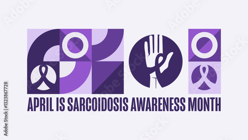 Obraz na płótnie April is Sarcoidosis Awareness Month. Template for background, banner, card, poster with text. Vector EPS10 illustration. w salonie