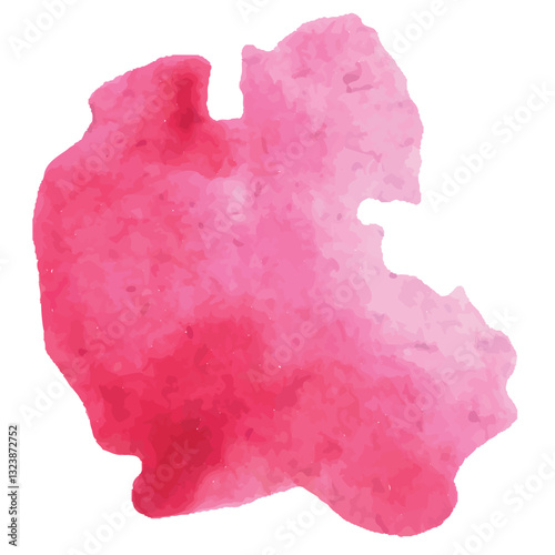 Abstract Pink Vector Watercolor Stain with Vibrant and Dynamic Brushstroke Texture. 