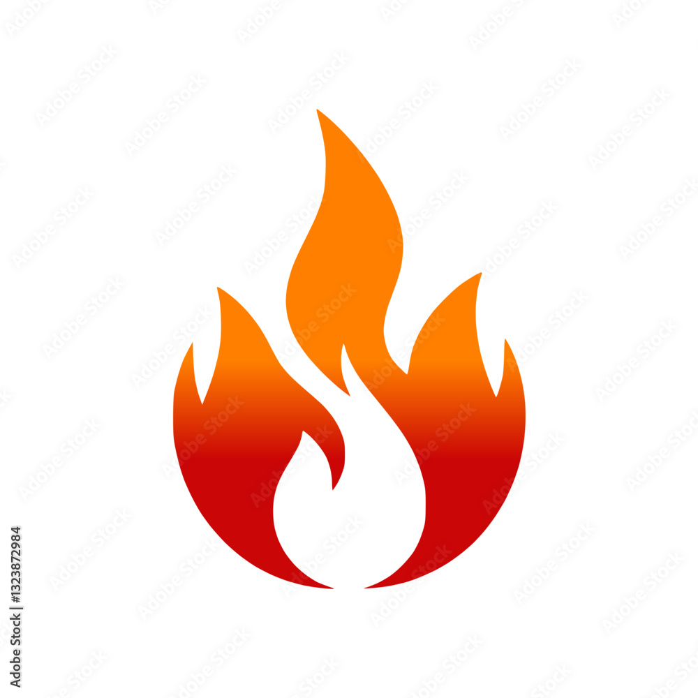 Flame icon representing fire passion warmth energy and heat Flame icon representing fire passion warmth energy and heat