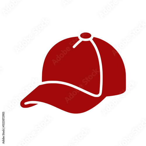 Red baseball cap icon representing casual wear sports fashion