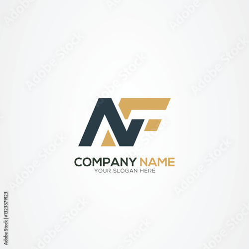 NF Alphabet letters Initials Monogram logo FN, N and F