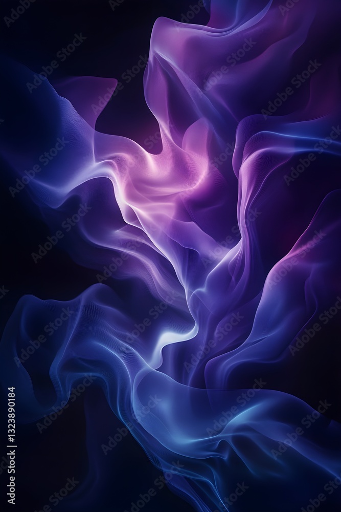 Obraz premium Black background with glowing neon lines forming abstract shapes, futuristic and dynamic.