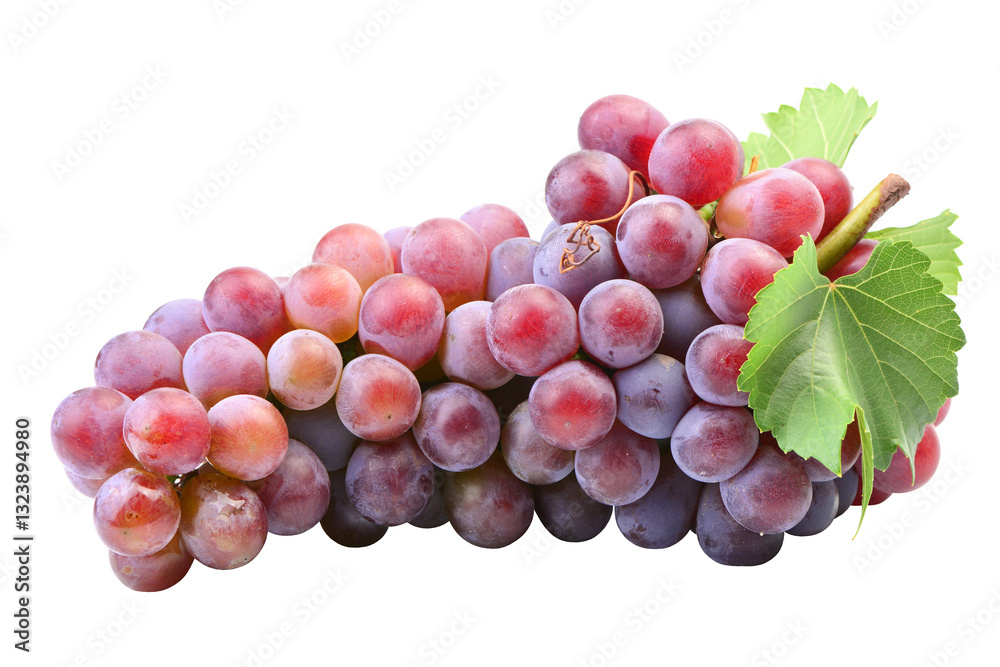 Red grapes isolated on white