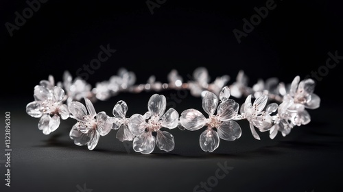 Wallpaper Mural Elegant Floral Headpiece Made of Crystal Petals and Delicate Design Torontodigital.ca