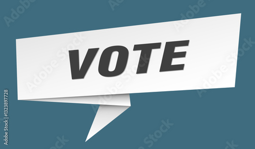 vote banner. vote speech bubble, label, sticker, sign template