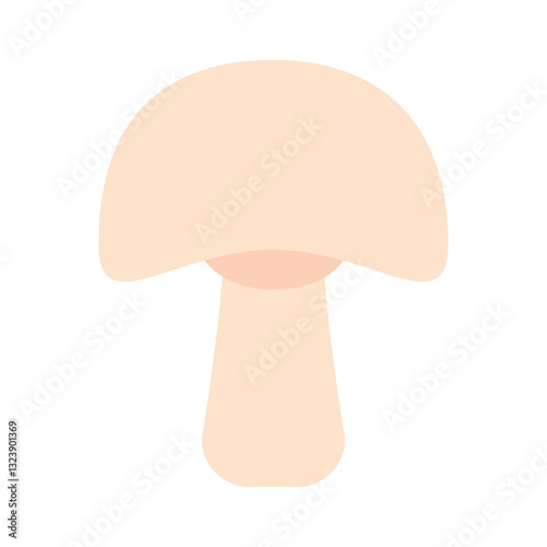 Flat vector illustration of a beige mushroom with minimal design on a white background