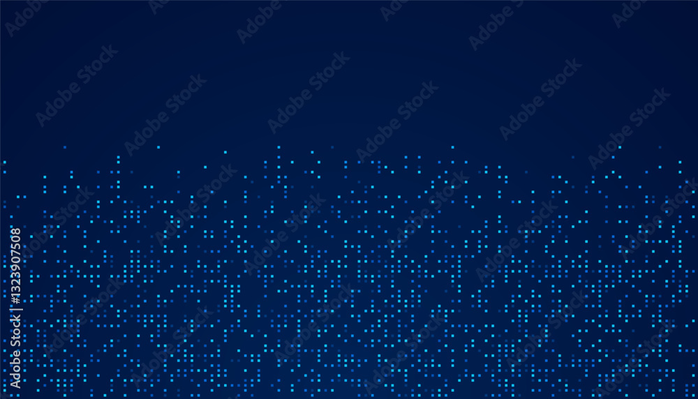 Digital technology background. Digital data dots bllue pattern pixel background