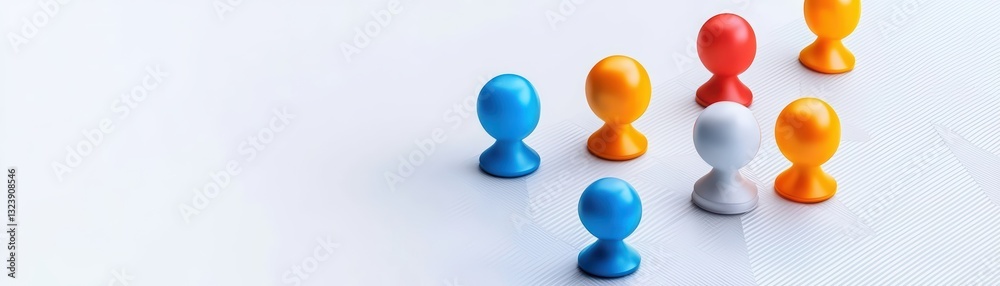 Obraz premium Concept of Mouth Marketing with Colorful Game Pieces Representing Interconnected Ideas