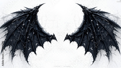 Demon wings isolated on transparent background -