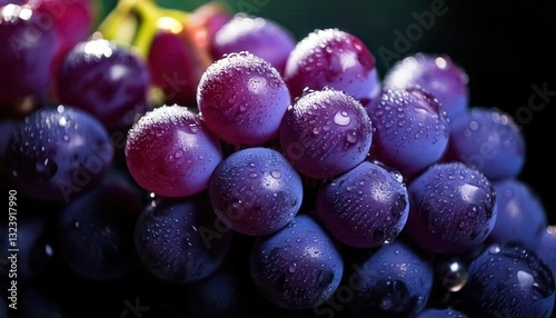 Wallpaper Mural Freshly Washed Purple Grapes with Dewy Shine – Tempting and Refreshing Torontodigital.ca