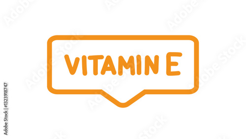 Vitamin E. Badge, icon, logo vector design illustration on white background. Can be used for eco, organic, bio theme