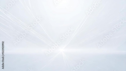 A minimalist abstract background featuring soft white tones and subtle light rays converging towards a central point, creating a sense of depth and tranquility.