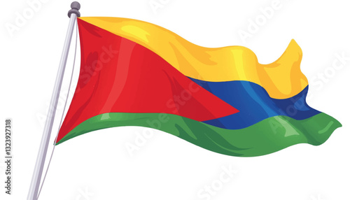 Mauritian flag waving in the wind